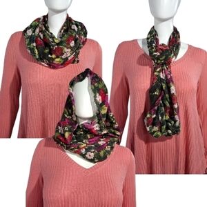 J. Jill Floral Infinity Scarf Multicolor Multipurpose Spring Light and Airy NWT